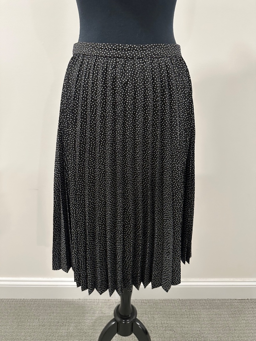 J. CREW NWT Black & White Polka Dot Pleated Skirt E0986